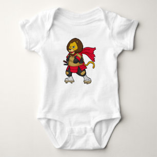 Lion as Warrior with Cape Baby Bodysuit