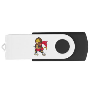 Lion as Warrior with Cape Flash Drive