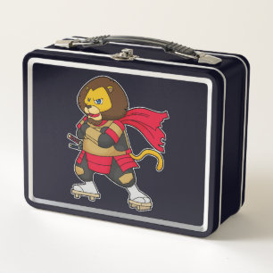 Lion as Warrior with Cape Metal Lunch Box