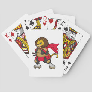 Lion as Warrior with Cape Poker Cards