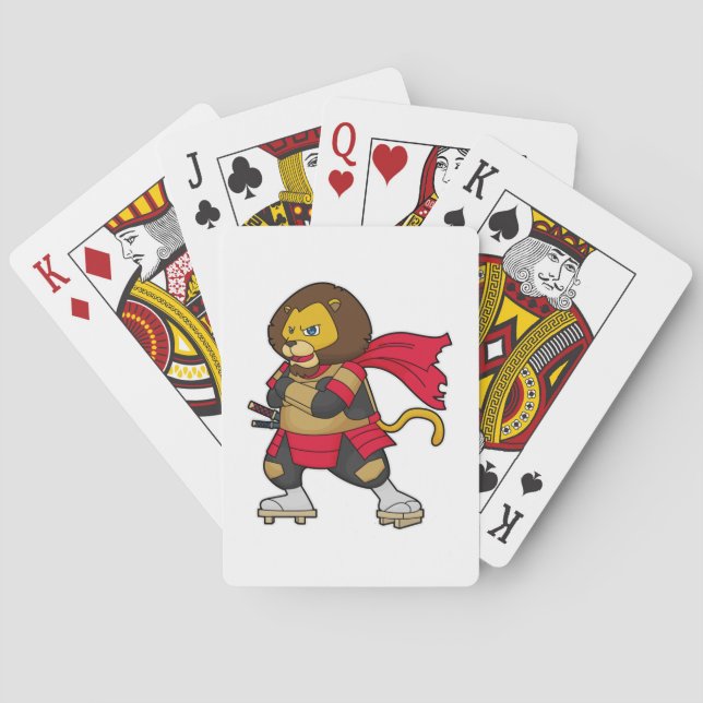 Lion as Warrior with Cape Poker Cards (Back)