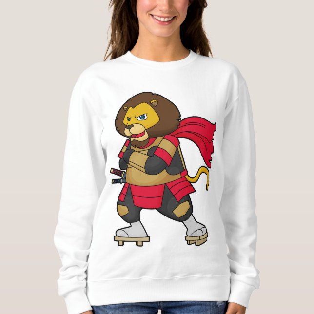 Lion as Warrior with Cape Sweatshirt (Front)