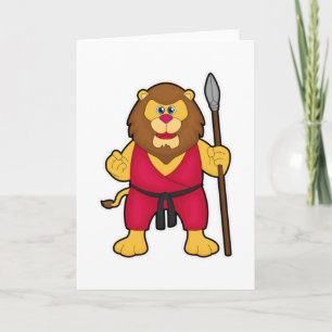 Lion as Warrior with Spear Card
