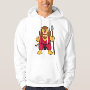 Lion as Warrior with Spear Hoodie