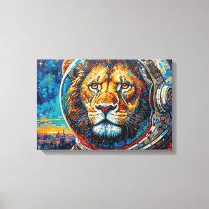 LION ASTRONAUT-COMING HOME 2 CANVAS PRINT