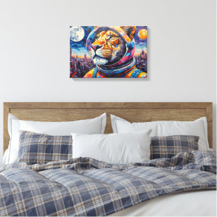 LION ASTRONAUT-COMING HOME 7 CANVAS PRINT