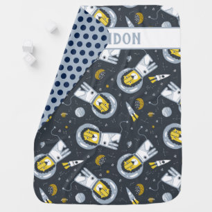 Lion Astronaut Rocket Space Baby Blanket