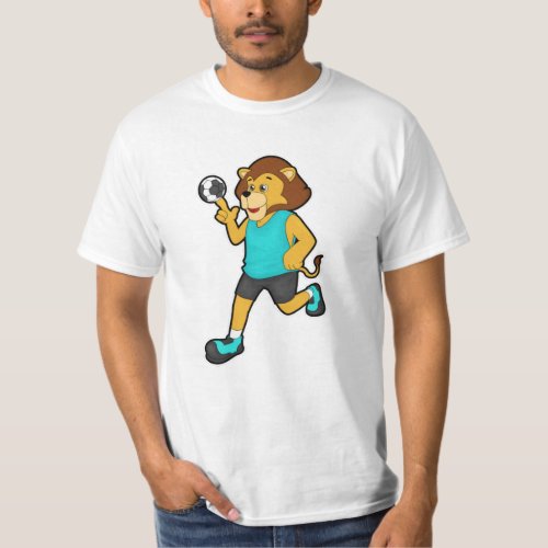 Lion at Handball player with Handball T_Shirt