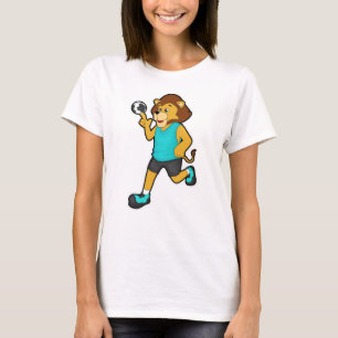 Lion at Handball player with Handball T-Shirt