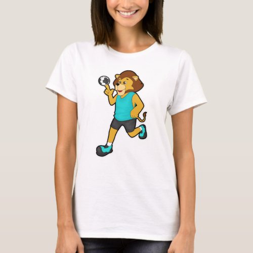 Lion at Handball player with Handball T_Shirt