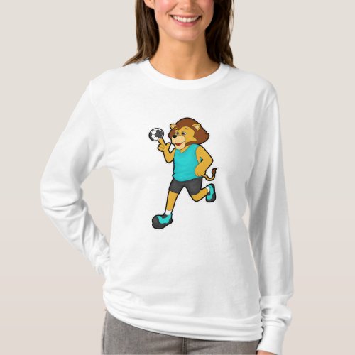 Lion at Handball player with Handball T_Shirt