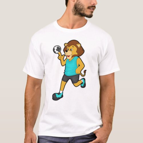 Lion at Handball player with Handball T_Shirt