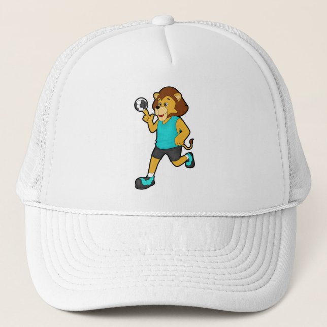 Lion at Handball player with Handball Trucker Hat (Front)