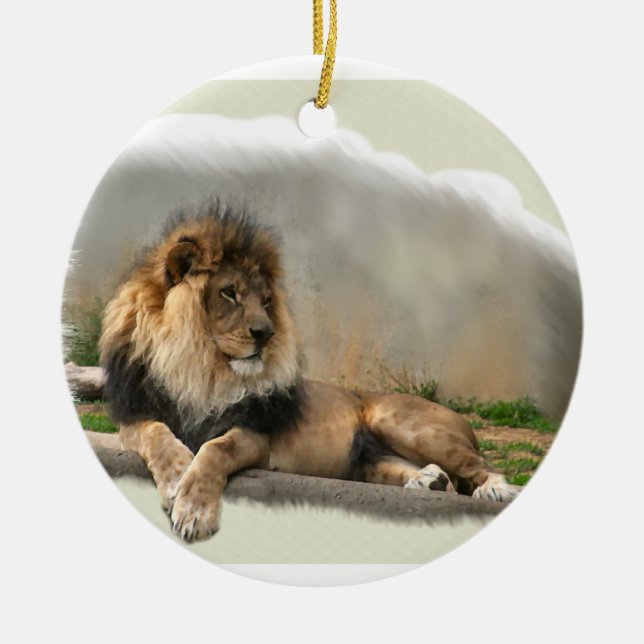 Lion At Rest Christmas Ornament (Front)