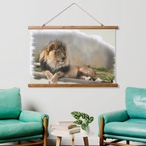 Lion At Rest Wildlife  Hanging Tapestry