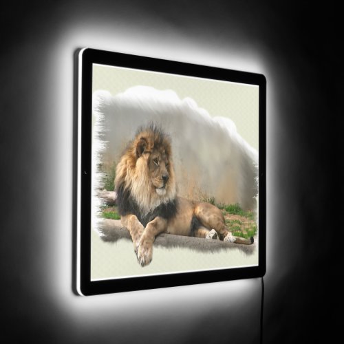 Lion At Rest Wildlife  LED Sign