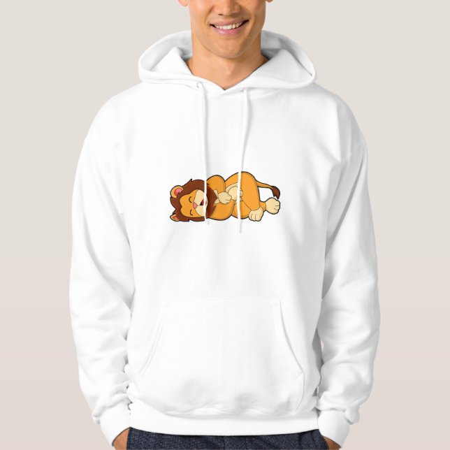 Lion at Sleeping Hoodie (Front)