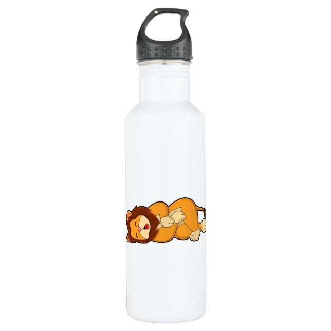 Lion at Sleeping Stainless Steel Water Bottle (Front)