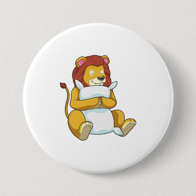 Lion at Sleeping with Pillow Button (Front)