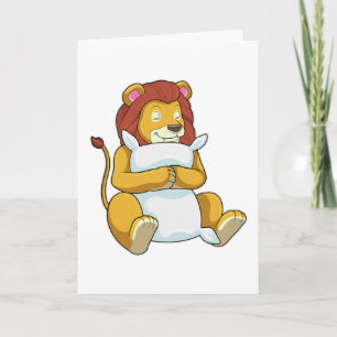Lion at Sleeping with Pillow Card