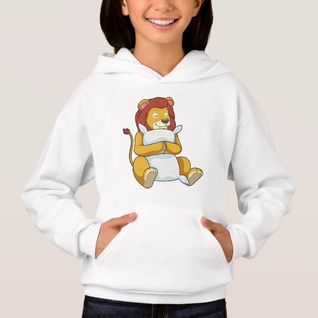 Lion at Sleeping with Pillow Hoodie (Front)