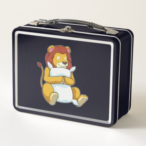 Lion at Sleeping with Pillow Metal Lunch Box