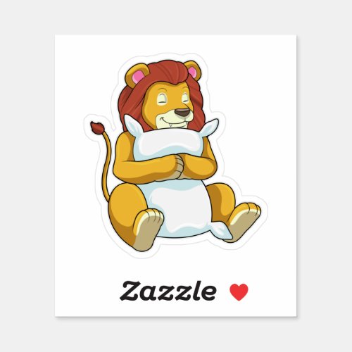 Lion at Sleeping with Pillow Sticker