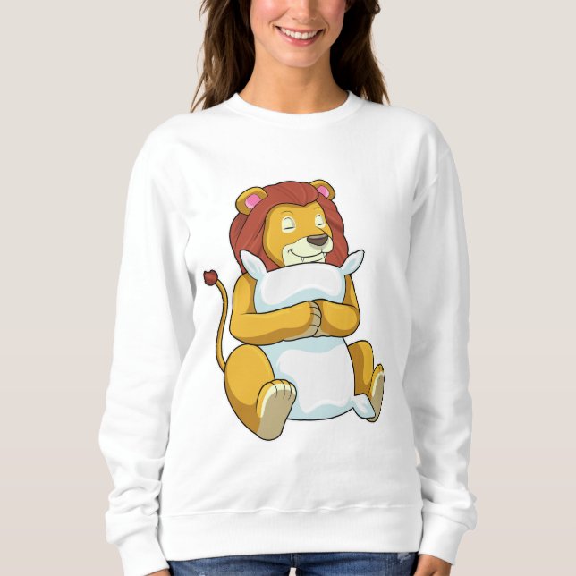 Lion at Sleeping with Pillow Sweatshirt (Front)