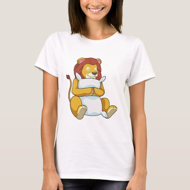 Lion at Sleeping with Pillow T-Shirt (Front)