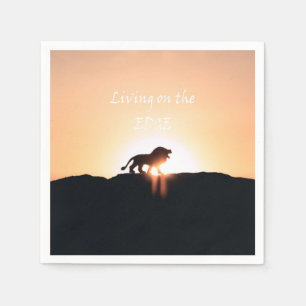 Lion at sunset Living on the EDGE Napkins