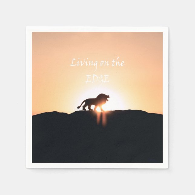 Lion at sunset Living on the EDGE Napkins (Front)