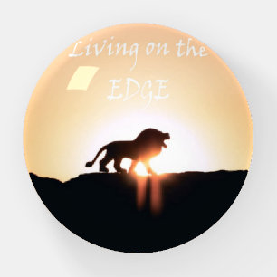 Lion at sunset Living on the EDGE Paperweight