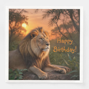Lion at Sunset Paper Dinner Napkins