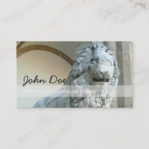 Customizable Lion Attorney business card