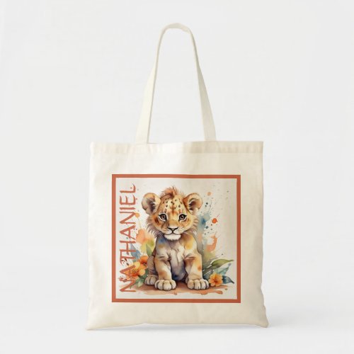 Lion Baby African cat School Gift Library Custom  Tote Bag