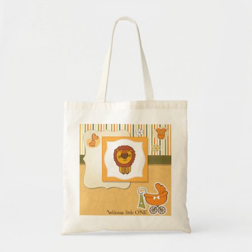 Lion Baby Announcement Tote Bag