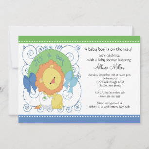 Lion Baby Boy Baby Shower Invitation