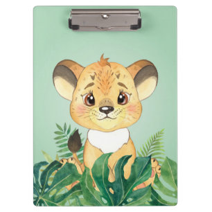 Lion Baby Lion And Leaf Clipboard
