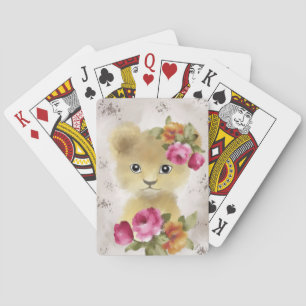 Lion Baby Lion Watercolor Poker Cards