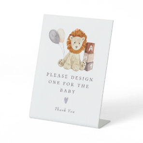 Lion Baby Shower Activity Station Sign