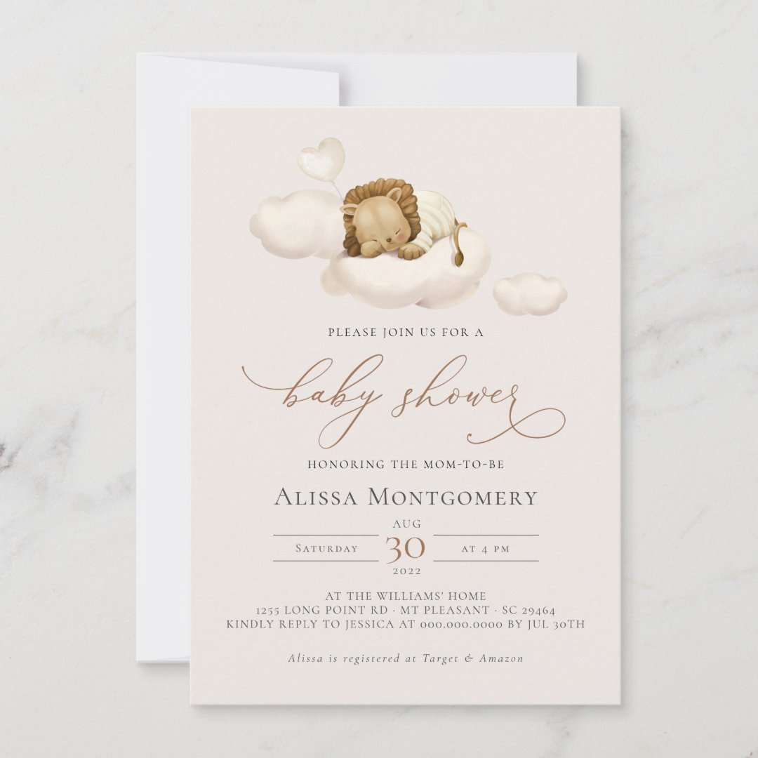 Lion Baby Shower Invitation | Zazzle