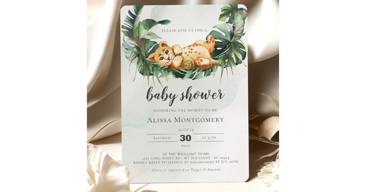 Lion Baby Shower Invitation | Zazzle