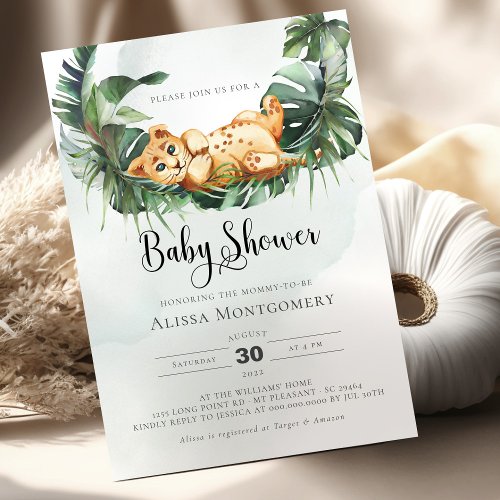 Lion Baby Shower Invitation