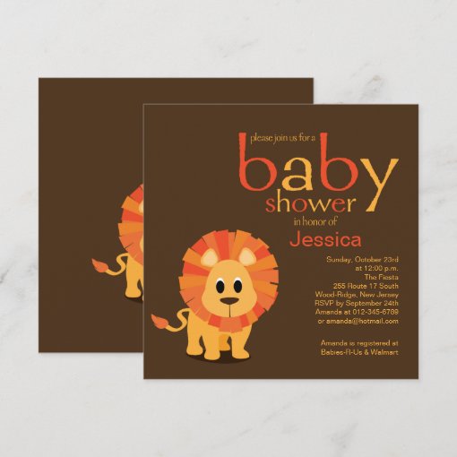 Lion Baby Shower Invitation | Zazzle