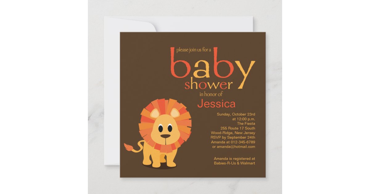 Lion Baby Shower Invitation | Zazzle