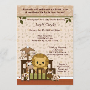 LION Baby Shower Invitation Nali Jungle NJL