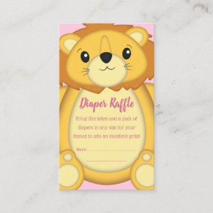 Lion Baby Shower Pink Enclosure Card
