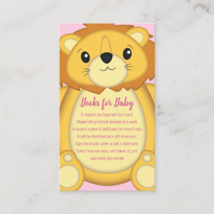 Lion Baby Shower Pink Enclosure Card