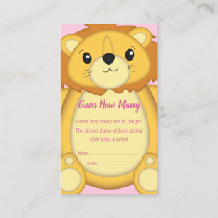 Lion Baby Shower Pink Enclosure Card