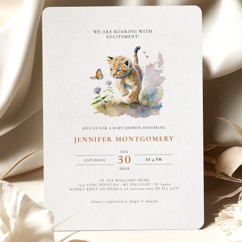 Lion Baby Shower Roaring with Excitement Invitatio Invitation